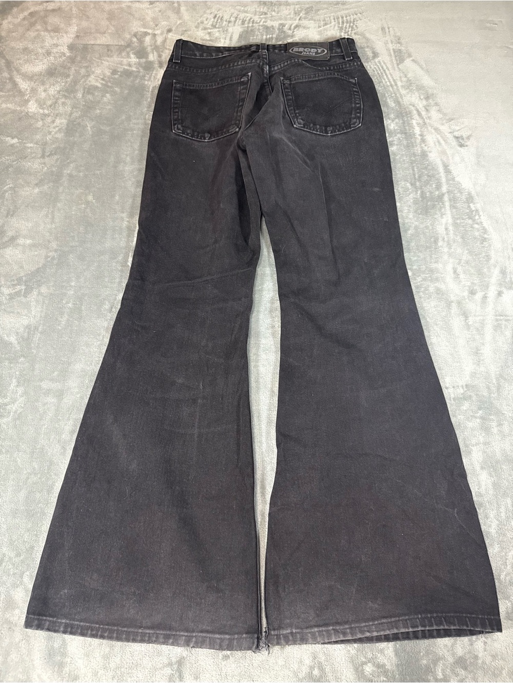 Vintage Brody Jeans Black Denim Flare Leg Size 28x32